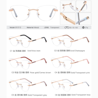 Gafas de Mujer MS 81513 con Armazón Dorado de Diseño, Antimicrobianas, Lentes Ópticas Azules de Alta Calidad, Estilo Clásico