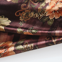 Nouveau produit feuille Textile tissu bronzé or estampage Polyester tissu pour vêtements impression florale velours canapé tissu