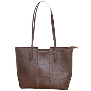 Women's Tote Bag Brown Large Capacity Zippered Pocket Shoulder Bag For Work And Commuting Everyday Use - Product Image 5