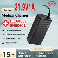 Adaptateur secteur médical certifié PSY PSY2202000 21,9 V 2 A DC à brancher, ABS PC LiFePO4, EC60601 GB9706 pour appareils de beauté thérapeutiques