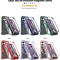 Coque magnétique 360° intégrale transparente avant et arrière pour iPhone 16 15 11 12 13 14 Pro Max, pare-chocs en silicone et acrylique antichoc 16E