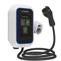Nueva Estación de Carga E-FANER UNI PLUS Tipo 2 Nivel 2 7/11kW de Montaje en Pared con Protección IP55, Certificación OCPP 1.6 J y Cristal Templado