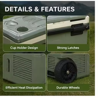 Glacière multifonctionnelle sur roulettes avec poignée télescopique, glacière électrique portable pour pique-nique en famille, voyage en voiture, fête à la plage
