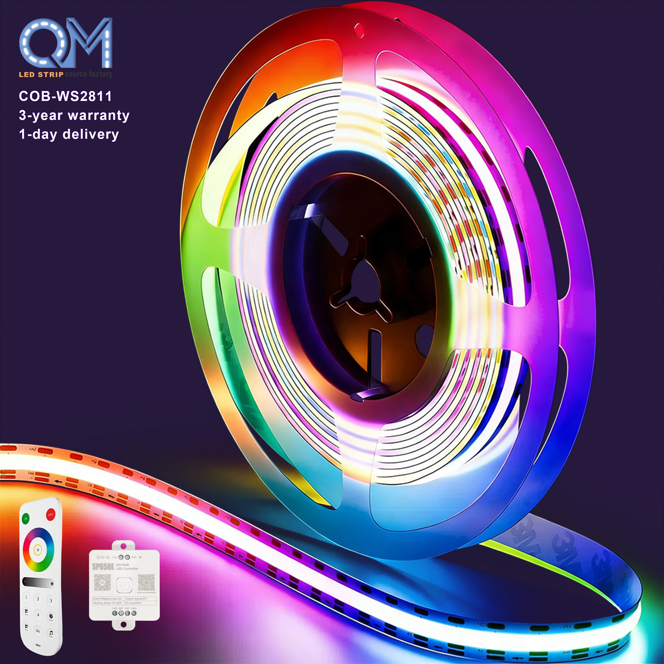 COB WS2811 RGBIC LED Strip Pixel Addressable Full Dream 24V RGB RGBW Flexible Tape Light 420LEDs/m 576leds/m COB LED Strip Light
