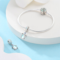 Vente en gros usine – Pendentif lumineux en argent 925, série Océan, tortue marine, pieuvre, breloques DIY, accessoires pour bracelet, bijoux pour femme, cadeau