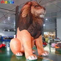 Vivid Outdoor Giant Inflable Lion PVC Cartoon Animal Model con luz para parque temático y evento/Decoración de promoción