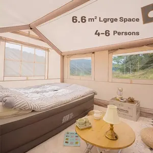 Tienda inflable tipo casa de lujo para 4-6 personas para acampar al aire libre Tienda de campaña