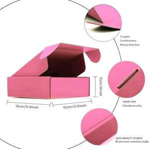 Embalaje de correo de cartón corrugado cosmético de color rosa personalizado, productos de belleza, caja de envío postal con diseño de logotipo - Product Image 2