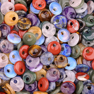 20mm tinh thể tự nhiên đá bên lỗ Ping khóa mặt dây chuyền công chúa khóa huigu DIY trang sức phụ kiện khắc khắc đá - Product Image 6