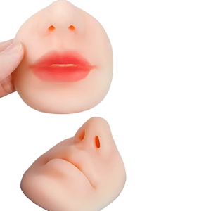 <b>Silicone</b> Nose Lip Model Piercing Practice Jewelry Display <b>Tool</b> for PMU Tattoo Permanent Makeup Training - Product Image 3