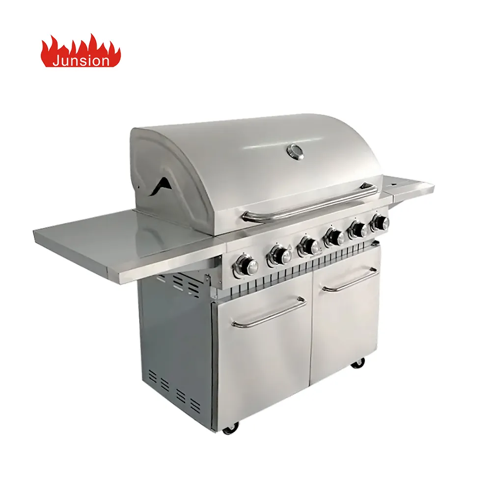 CE Certs Europe American Outdoor Smokeless Stainless Steel 6 Burners Gas Grill Gas Barbecue