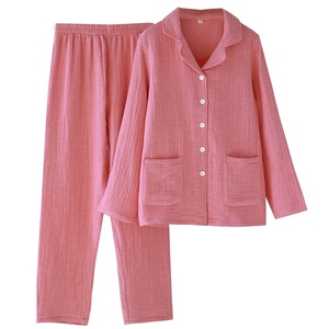 Set Loungewear da Donna in Cotone 100% a 4 Strati di Garza, Maniche Lunghe, Tessuto Materno di Classe A, Caldo per l'<span class=keywords><strong>Inverno</strong></span> - Product Image 5