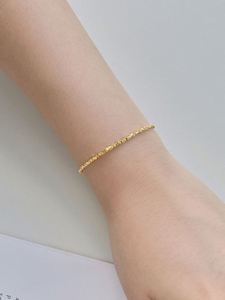 Dylam New Trendy Minimalist Design Women 925 Sterling Silver 18K Gold Plated <b>Beaded</b> <b>Bracelets</b> - Product Image 4