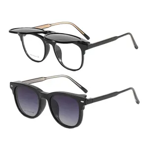 新款翻盖式偏光太阳镜女式磁性眼镜套装韩版防紫外线太阳镜近视眼镜框men8195