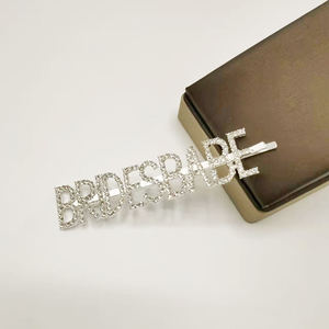 Pasadores de Pelo de Metal con Cristales de Imitación y Letras del Alfabeto, Accesorios para el Cabello para Fiestas - Product Image 5