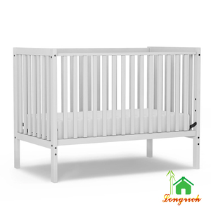Natura in legno Full Size colore bianco letto per bambino piccolo bambino culla 5-in-1 convertibile - Product Image 3