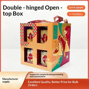 Custom Windowed Double-Sided Gift <b>Box</b> for 4 <b>Bottles</b> of Local Specialties, Seafood, Dried Goods & Nuts - Product Image 4