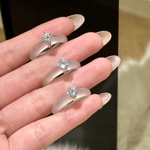 Anillo de Plata de Ley S925 con Diamantes y Jade Blanco Estilo Chino, Conjunto de Jade Natural, Temperamento Elegante y Sencillo - Product Image 2