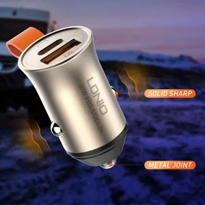 LDNIO C509Q Car Charger 18W type-c 22.5W QC4+ Dual USB Fast Charging Cellphone Adapter PD mobile Phone Charger Used In Car