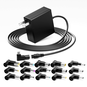 Chargeur universel pour ordinateur portable 90W, 16 embouts DC, adaptateur USB-C inclus, tension automatique pour HP Dell Lenovo Asus Acer Toshiba Samsung Fujitsu - Product Image 1