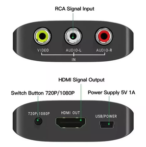 Adaptateur convertisseur RCA vers HDMI AV 1080P pour TV Audio vidéo Composite CVBS <span class=keywords><strong>AV2HDMI</strong></span> - Product Image 3
