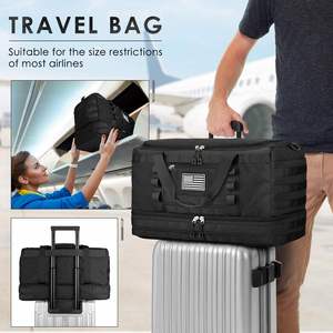 Factory Black Tactical Backpack for <b>Men</b> Women <b>Gym</b> Workout Travel <b>Bag</b> Toiletry Compartment Wet Pocket Shoe Storage Weekender - Product Image 5