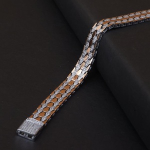 สร้อยข้อมือเงินแท้ SATVA SILVER บริสุทธิ์ 64% ชุบโรเดียม ดีไซน์โซ่แบบโมเดิร์น สำหรับเครื่องประดับยูนิเซ็กส์ - Product Image 1
