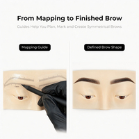 Regla de Mapeo de Cejas, Herramienta de Mapeo de Cejas, Plantillas de Guía para Contorno de Cejas con Aerógrafo, Pegatinas de Cejas para Simetría, para Maquillaje de Henna y Pre-dibujo PMU
