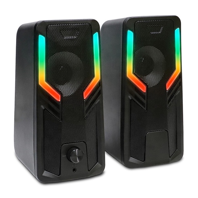 RGB Light Portable 3.5mm or USB Speaker Sound Computer Speaker for Gaming Music Video Speaker