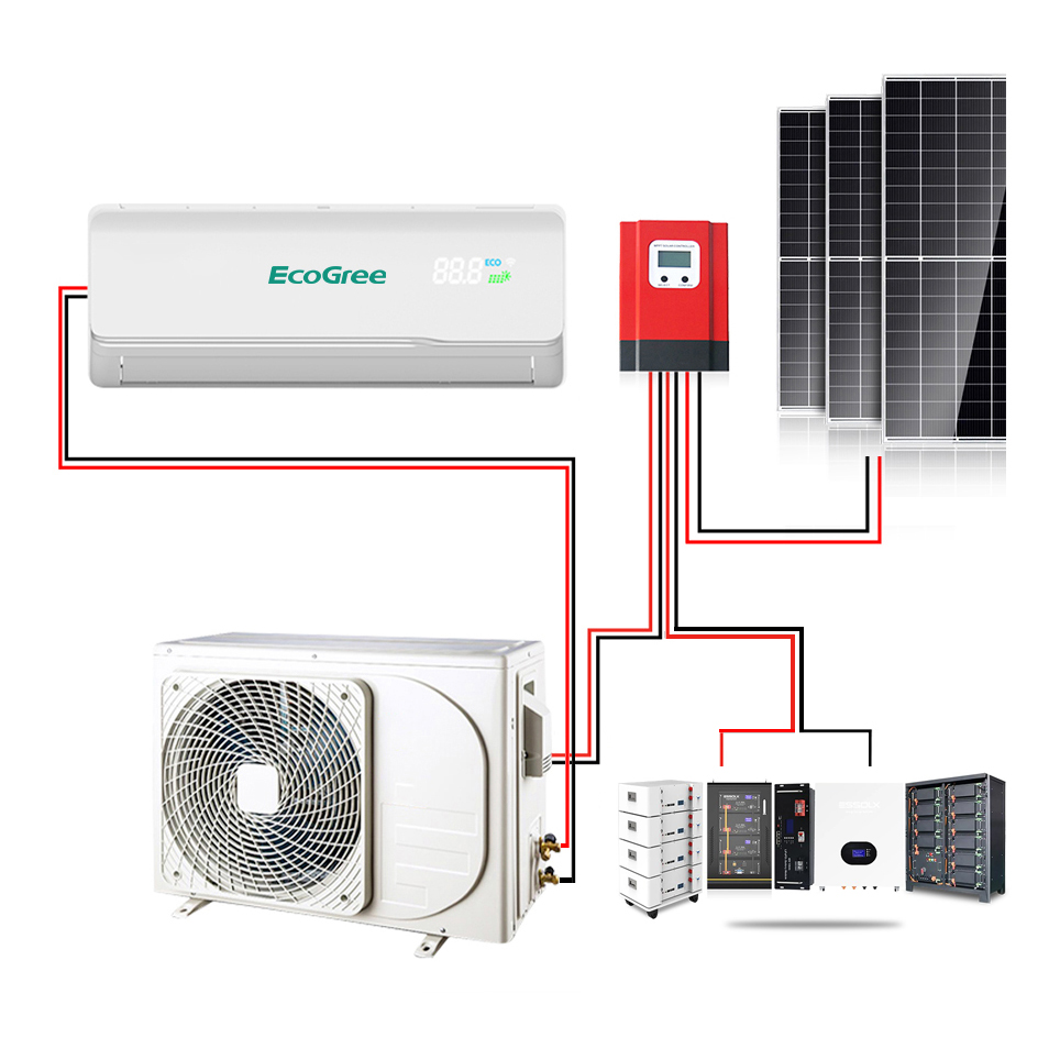 В наличии, подключи и играй, 3 л.с., 2 тонны, 24000Btu, чистый солнечный кондиционер с литий-ионными батареями, солнечная система переменного тока