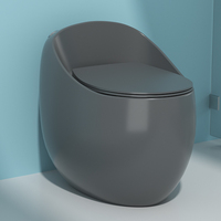 WC monobloc moderne en céramique colorée en forme d'œuf avec siphon en S pour salle de bain - En promotion