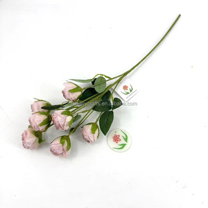 Prix de gros pour les fleurs artificielles en soie et les fausses tiges de roses colorées pour la décoration de mariage et d'événements à domicile - Product Image 4