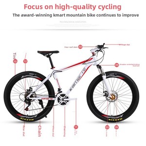 Vélo de montagne Kaimat 26 <span class=keywords><strong>pouces</strong></span> pour jeunes et adultes, cadre en acier au carbone, fourche à ressort, vélo tout-terrain à vitesses variables pour hommes et femmes - Product Image 5