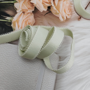 Custom Picot Edge Jacquard Elastic <b>Webbing</b> Band 1.6cm Custom Elastic Band for Underwear Band high Quality Nylon Ribbon Logo - Product Image 1