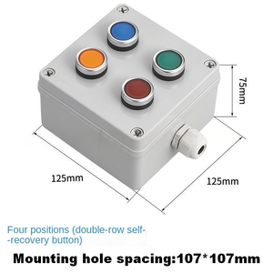 Caja de control de montaje en superficie de plástico ABS impermeable IP65 con 4 botones de doble fila y auto-reinicio, caja de botones - Product Image 2