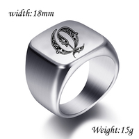 Vente en gros de bagues personnalisées gravées avec des initiales, en acier inoxydable, 26 lettres, 18 mm, pour hommes