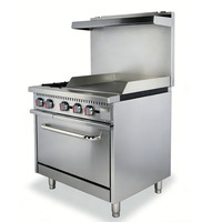 Cuisinière à gaz professionnelle 2 feux avec four, plaque chauffante thermostatée 24 pouces et 2 brûleurs supérieurs – Prix de gros