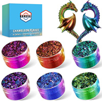 BANGSAI Paillettes de Mica Caméléon 6 Couleurs, Effet de Changement de Couleur, Paillettes Iridescentes pour Artisanat en Résine, Nail Art, Peinture, Époxy, Gobelets DIY