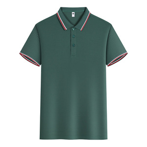 Polo Shirt Short Sleeve Solid Color Contrast Trim Polyester Daily Wear - Product Image 3
