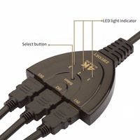 4K 3 Port HDMI Switcher 3x1 1080P 3D HDMI Auto Switch 3 Dans 1 À Queue de Cochon Convertisseur à queue de cochon Câble Pour DVD HDTV Xbox PS3 PS4