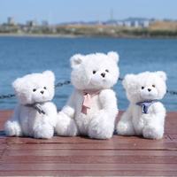 Ours en peluche blanc très vendu avec écharpe, peluche super douce, jouet en peluche, couverture pour cadeau de la Saint-Valentin, faible MOQ