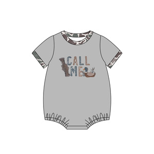 Hot New Pré-commande mignon Camo <span class=keywords><strong>Call</strong></span> <span class=keywords><strong>Me</strong></span> Boutique sans manches été enfant en bas âge garçon côtelé à volants Onesie - Product Image 1