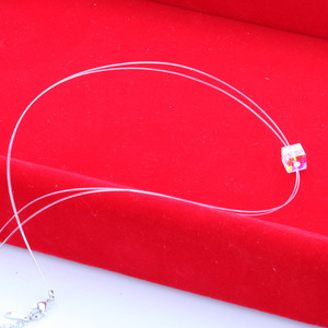 Collar de Hilo de Pesca con Cristales, Colgante Geométrico Color AB, Cadena para Clavícula de Uso Diario - Product Image 2