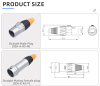 Conector RJ45 IP67 Impermeable Tipo D para Montaje en Panel, Ángulo Recto, Chasis Cuadrado, Conector de Audio Impermeable XLR para Computadora