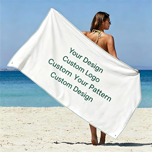 Serviette de plage en coton personnalisée avec impression numérique OEM, séchage rapide - Product Image 1