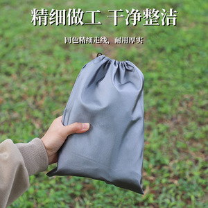 <b>Drawstring</b> Storage Bag 18x23cm PU Waterproof Unisex Minimalist Design For Outdoor Use - Product Image 4