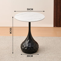 Table basse ronde en marbre de style italien, populaire sur Internet, pour petit appartement, luxe léger, couleur crème