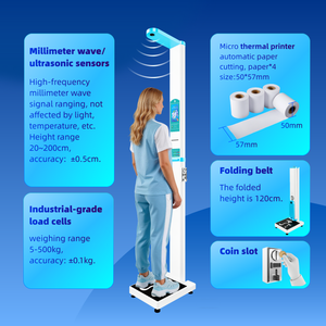 Máquina de Medir Peso y Altura Operada con Monedas, Báscula Digital Ultrasónica para Medir Altura y Peso - Product Image 1