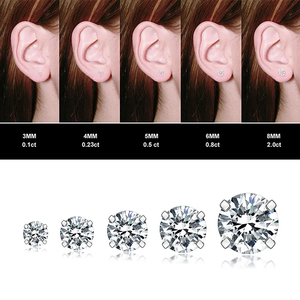 Joyería de mujer de alta calidad CZ Ear Piercing Helix Pendientes Hipoalergénico Acero inoxidable Cubic Zirconia Stud Pendientes - Product Image 2
