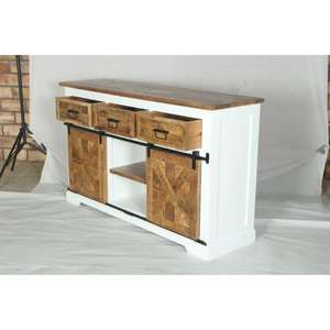 Aparador Muro III en Blanco y Natural, Aparador de Elegancia Moderna, Producto Hecho a Mano al por Mayor para Comedor - Product Image 6